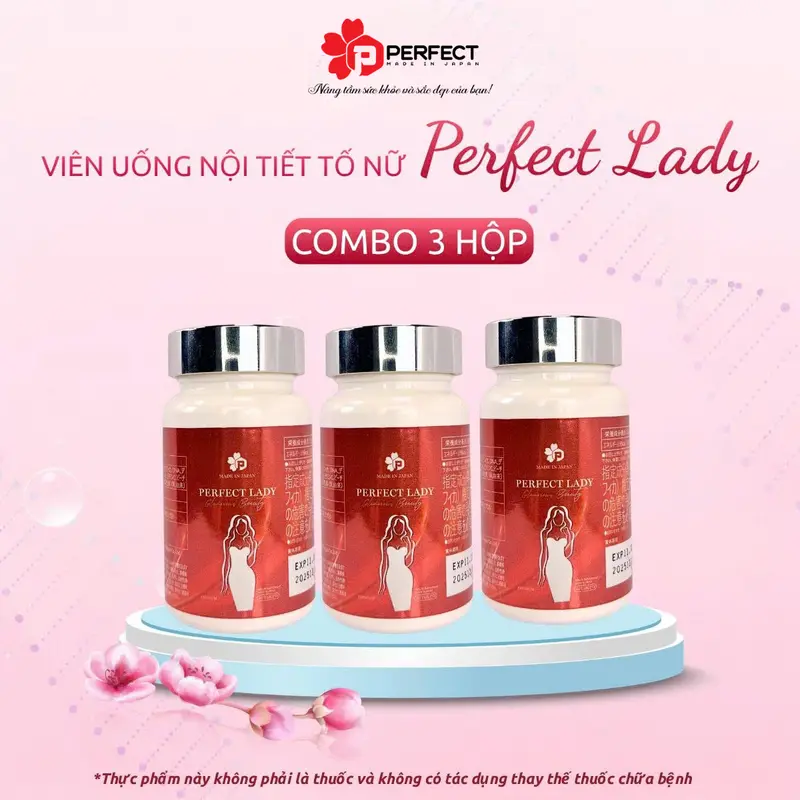 [ComBo 3 - V1] Viên Uống Nội Tiết Tố Nữ Perfect Lady Nhật Bản * Hỗ Trợ Giảm Triệu Chứng Tiền Mãn Kinh, Mãn Kinh, Mờ Thâm Sạm Nám