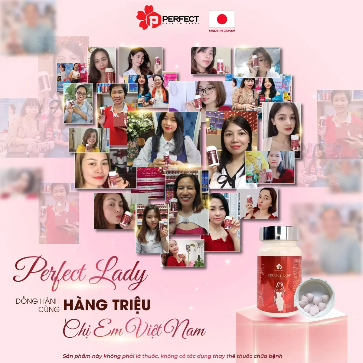 [V1] Viên Uống Nội Tiết Tố Nữ Khỏe Trong Đẹp Ngoài Perfect Lady Nhật Bản * Hỗ Trợ Giảm Triệu Chứng Tiền Mãn Kinh, Mãn Kinh, Mờ Thâm Sạm Nám